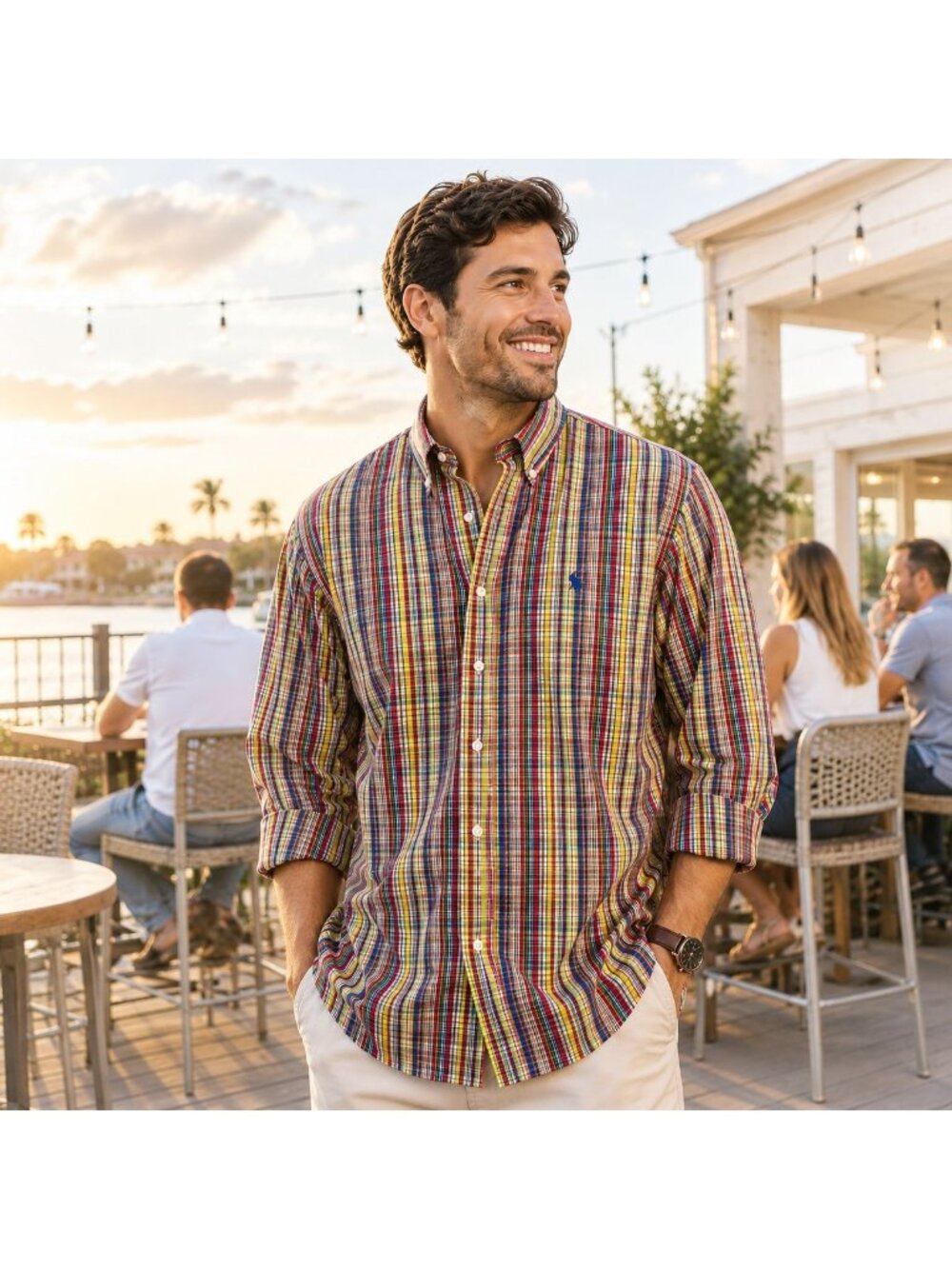 Ralph Lauren Mens XL Shirt Multicolor Plaid Long Sleeve Button Down Classic Fit